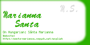 marianna santa business card
