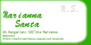 marianna santa business card